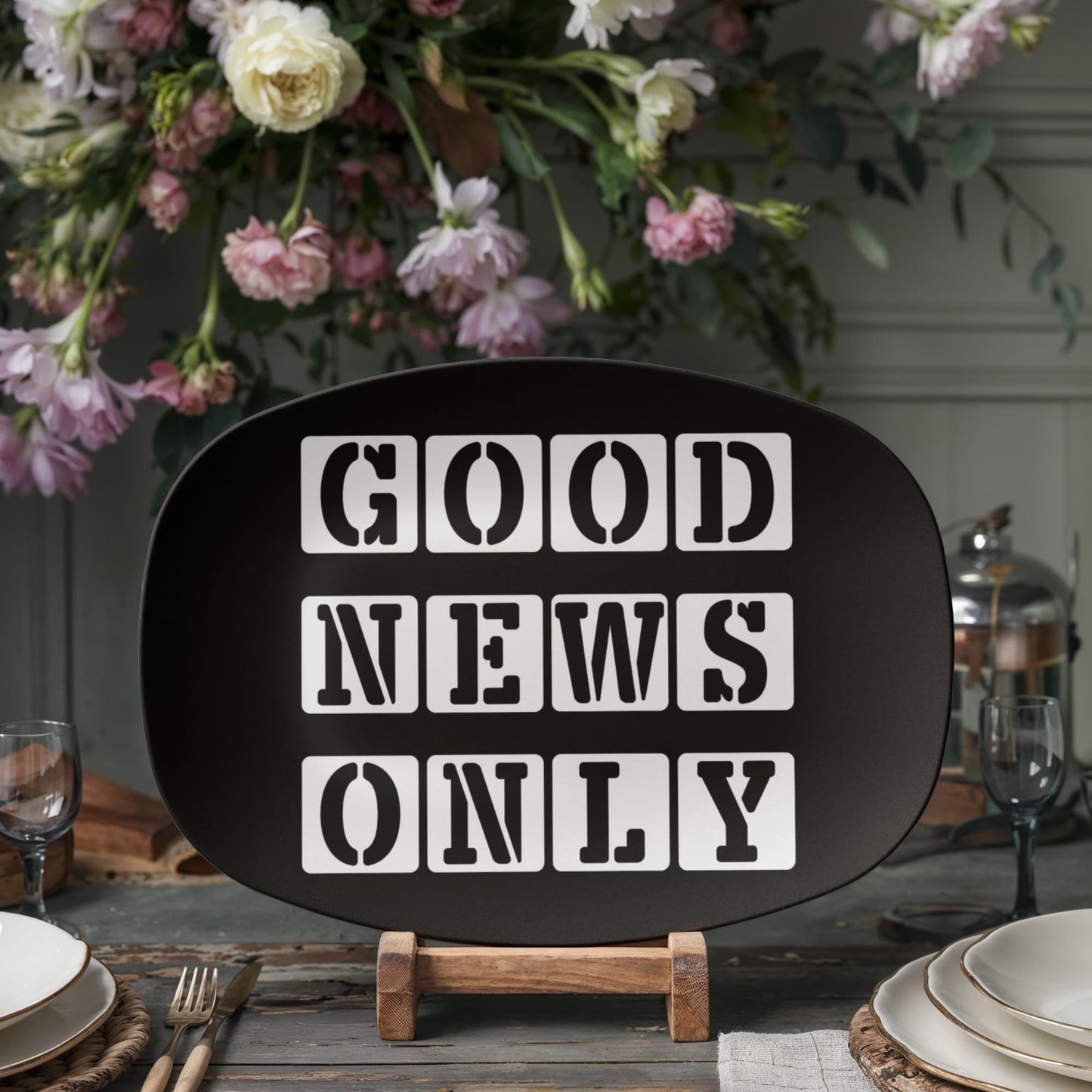 Good News Only - 10” x 14” Platter - Gift for Her - Gift for Him