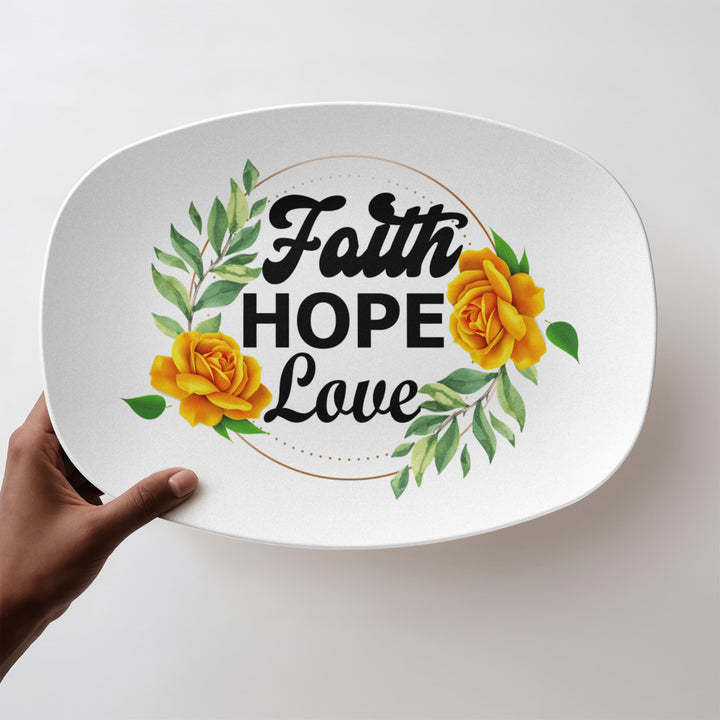 Faith Hope Love 10” x 14” Platter – Gift for Her - Gift for Him