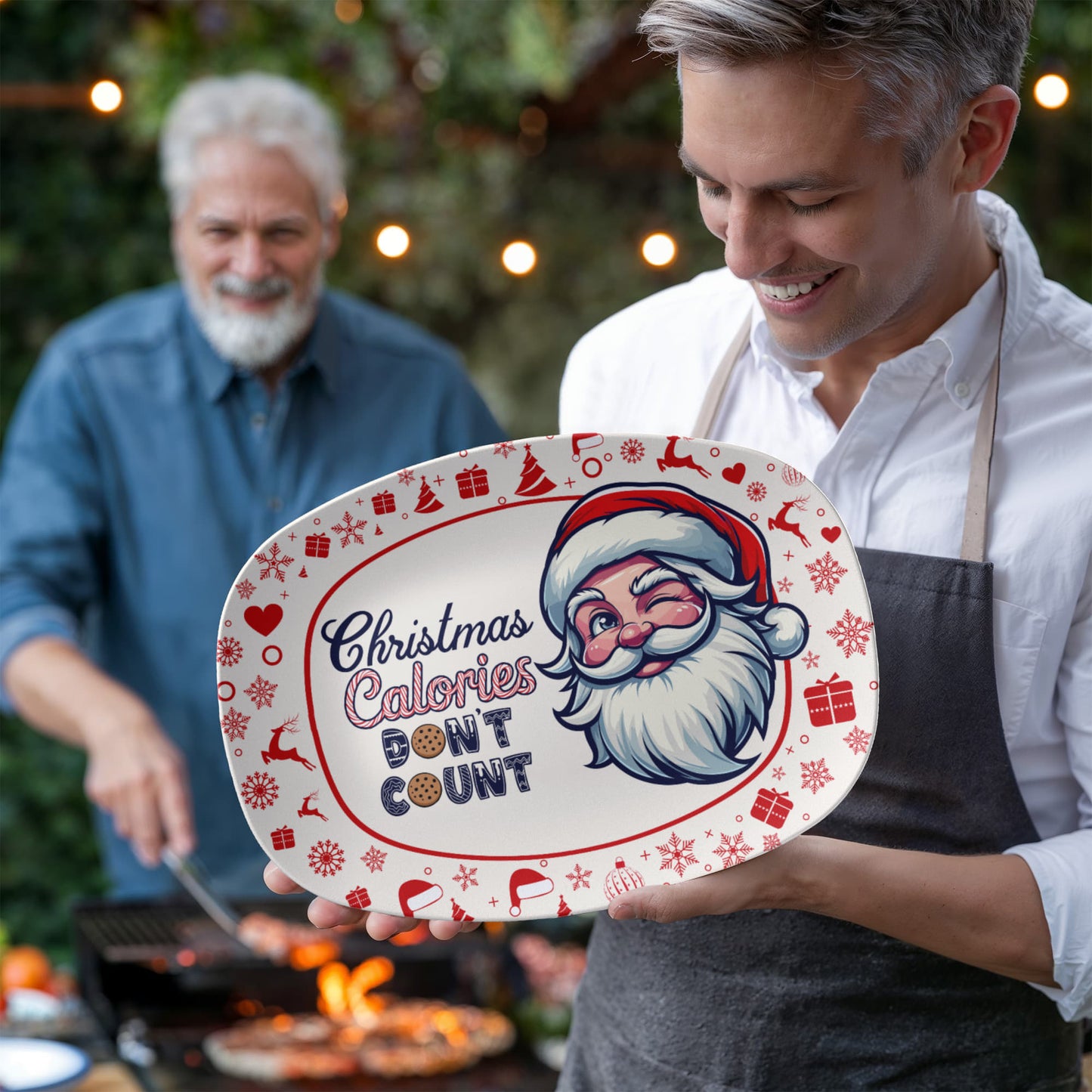 Christmas Calories Don't Count - 10” x 14” Platter - Gift for Her - Gift for Him
