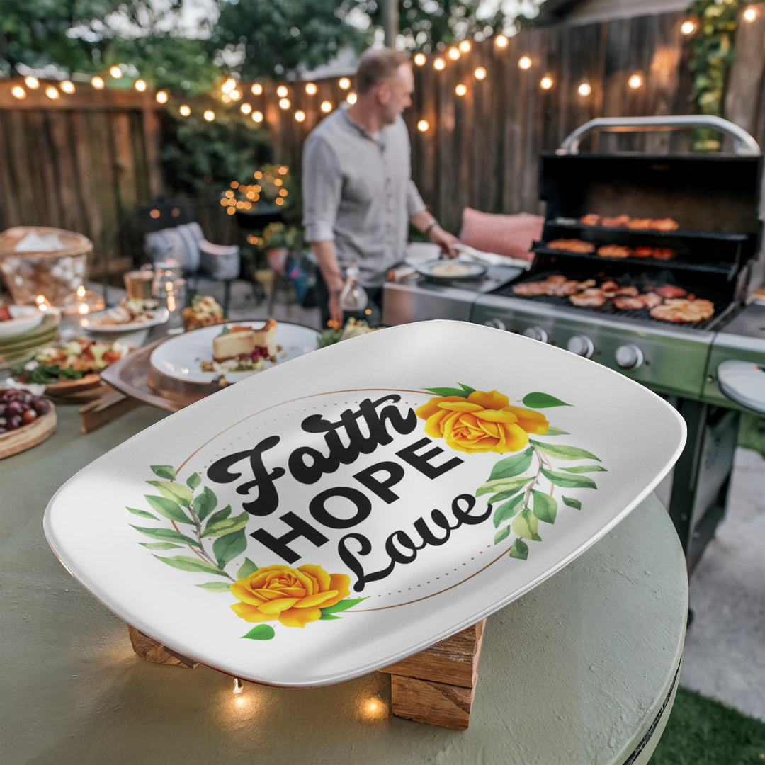 Faith Hope Love 10” x 14” Platter – Gift for Her - Gift for Him