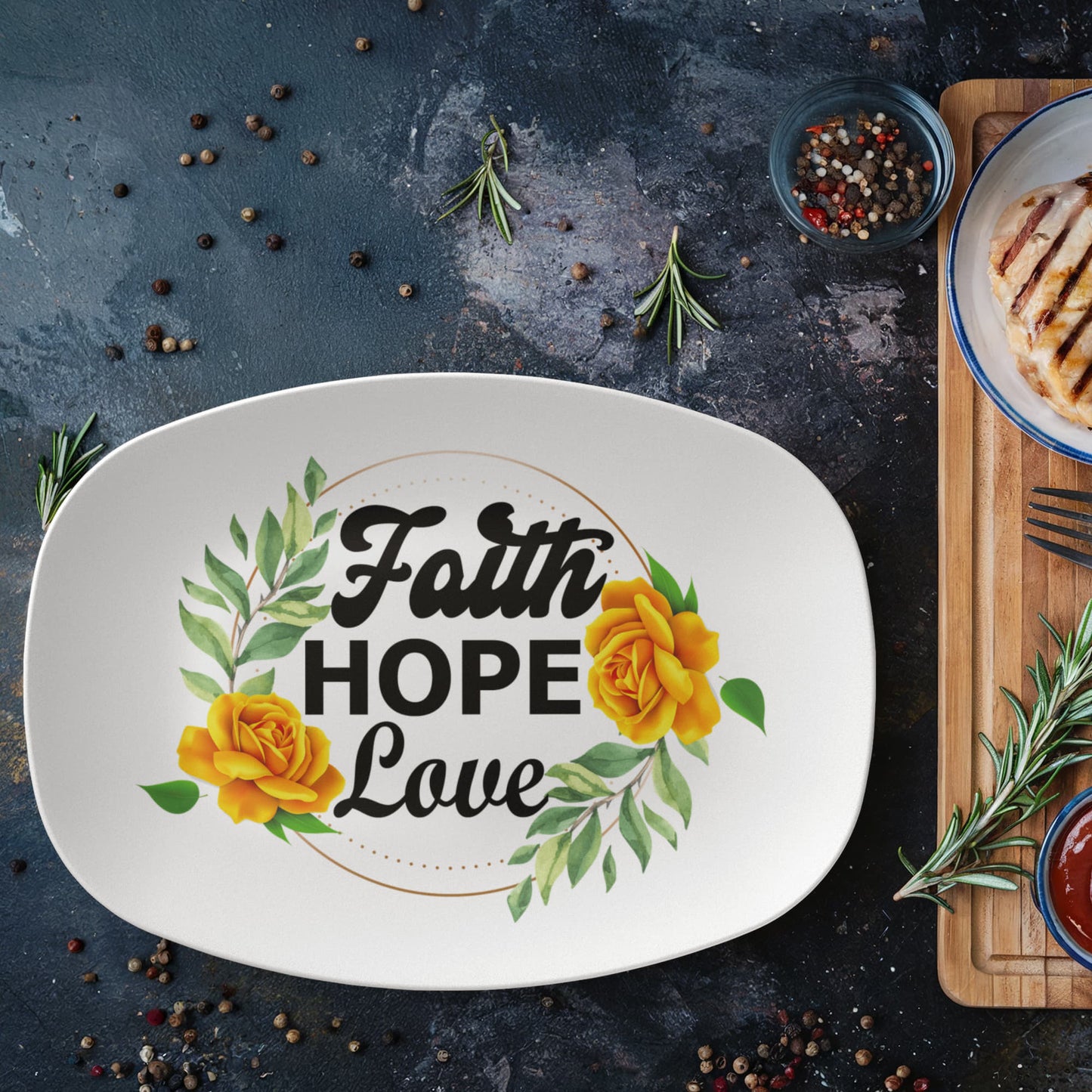 Faith Hope Love - 10” x 14” Platter - Gift for Her - Gift for Him
