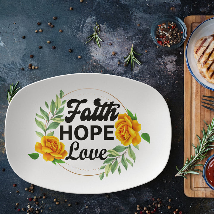 Faith Hope Love 10” x 14” Platter – Gift for Her - Gift for Him