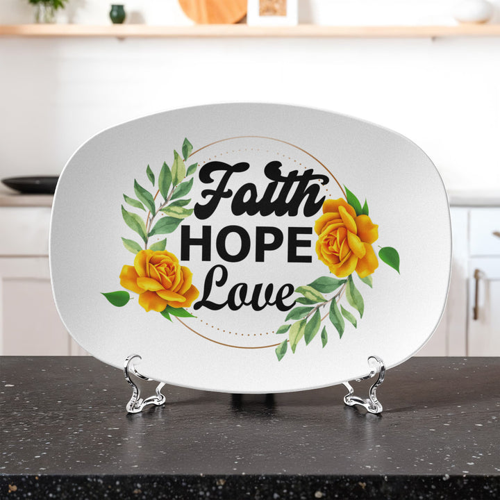 Faith Hope Love 10” x 14” Platter – Gift for Her - Gift for Him
