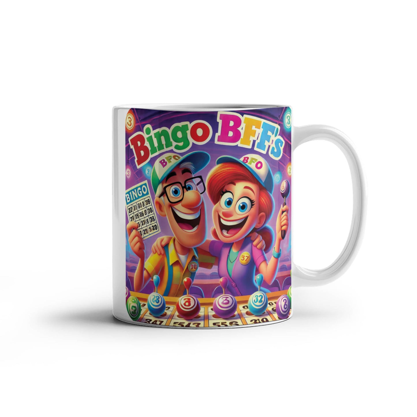 Bingo BFFS 1 - White Ceramic Mug 11oz. & 15oz. - Gift for Her - Gift for Him