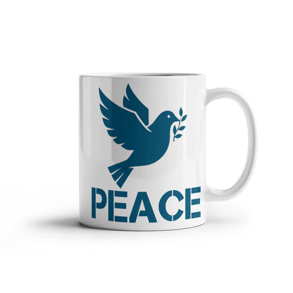 PEACE - White Ceramic Mug 11oz. & 15oz. - Gift for Her - Gift for Him