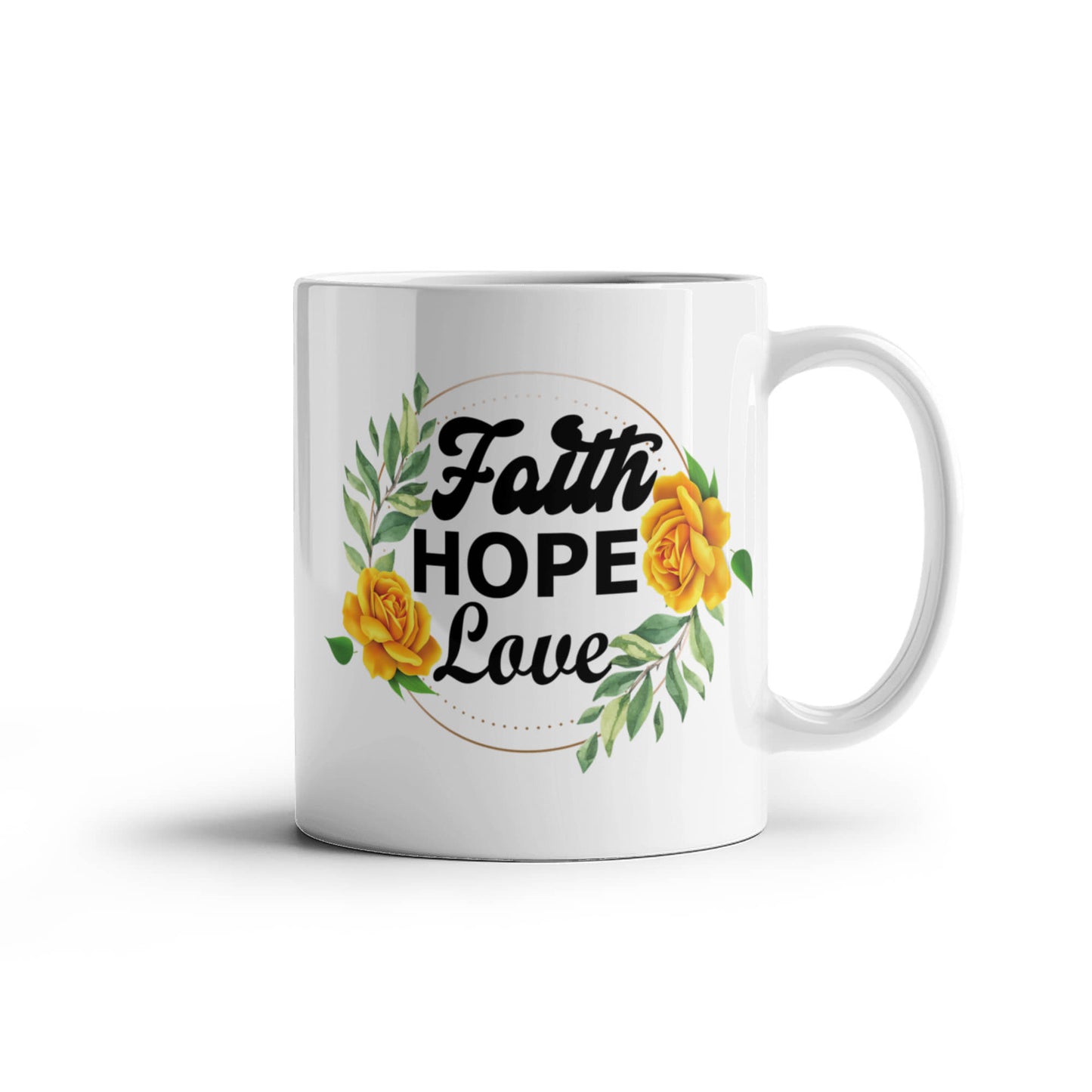 Faith Hope Love - White Ceramic Mug 11oz. & 15oz. - Gift for Her
