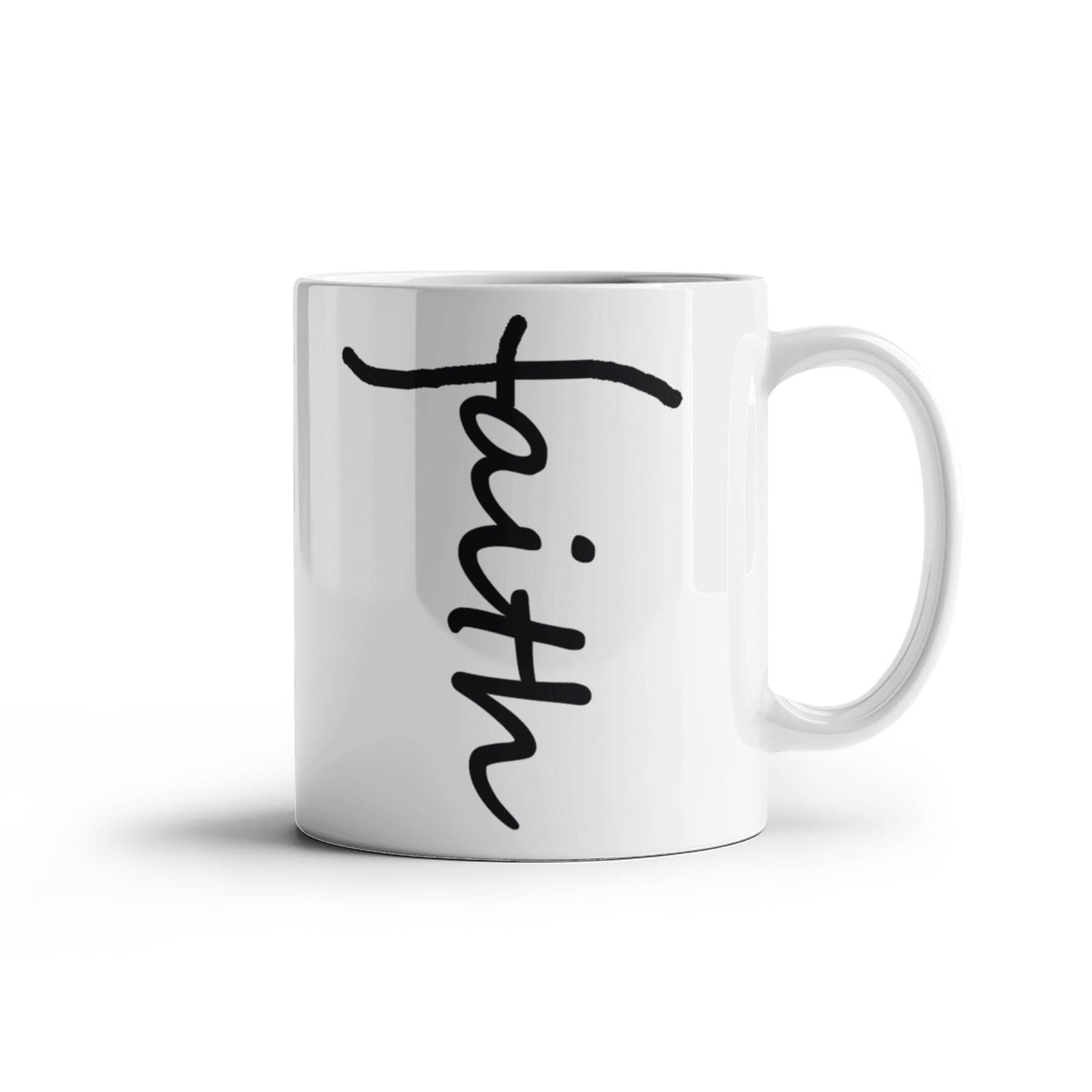 Faith (Black) - White Ceramic Mug 11oz. & 15oz. - Gift for Her - Gift for Him