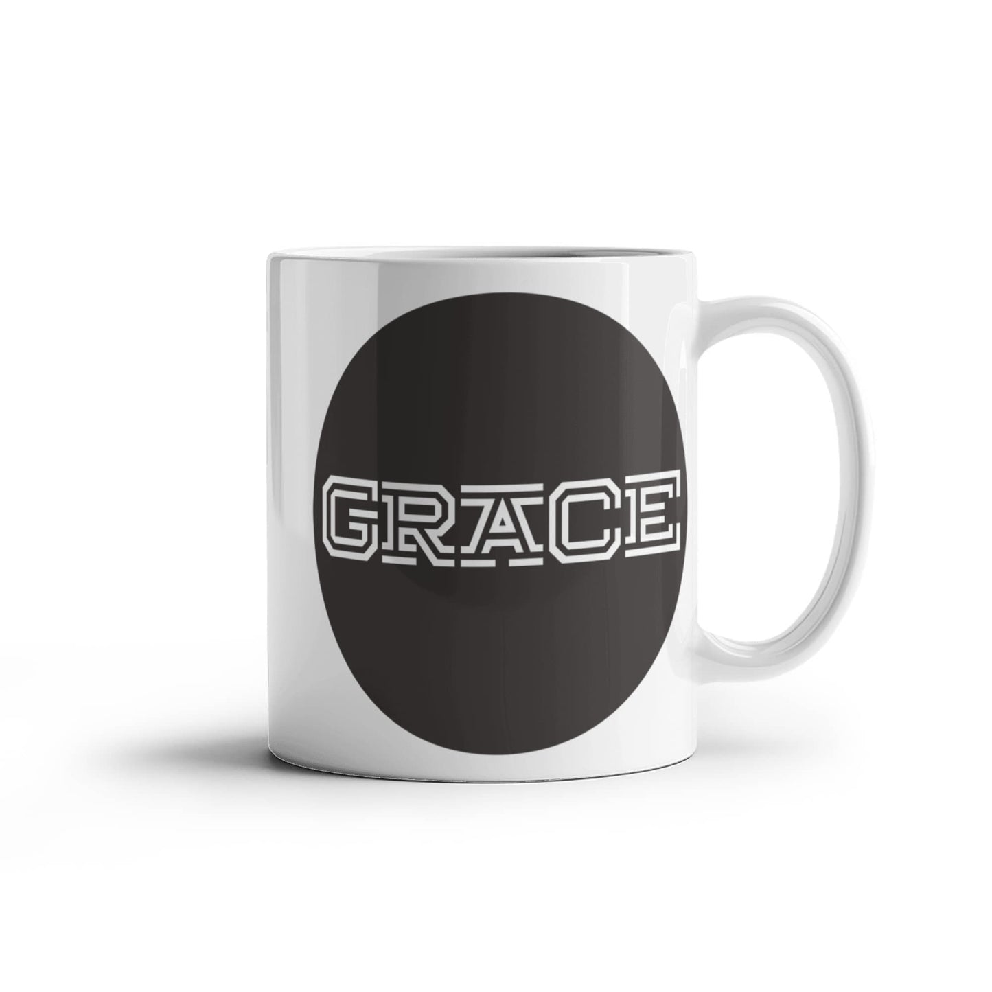 GRACE - White Ceramic Mug 11oz. & 15oz. - Gift for Her - Gift for Him