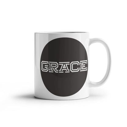GRACE - White Ceramic Mug 11oz. & 15oz. - Gift for Her - Gift for Him