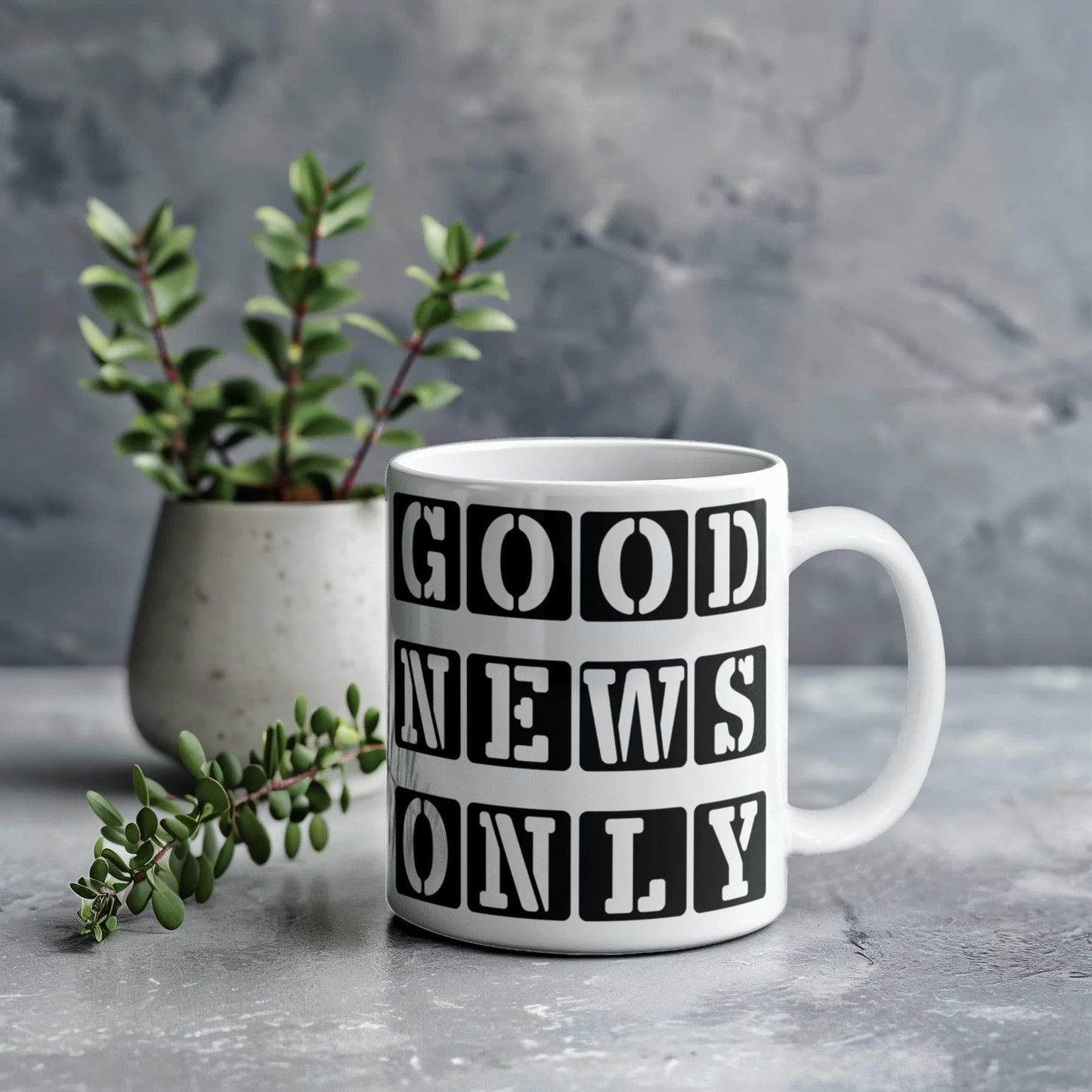 Good News Only - White Ceramic Mug 11oz. & 15oz. - Gift for Her - Gift for Him