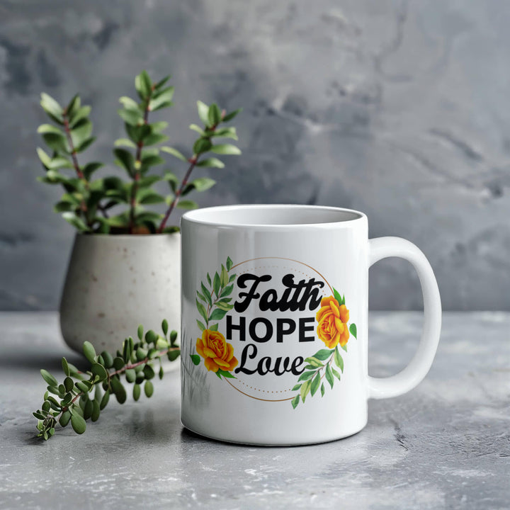 Faith Hope Love Ceramic Mug – Gift for Her