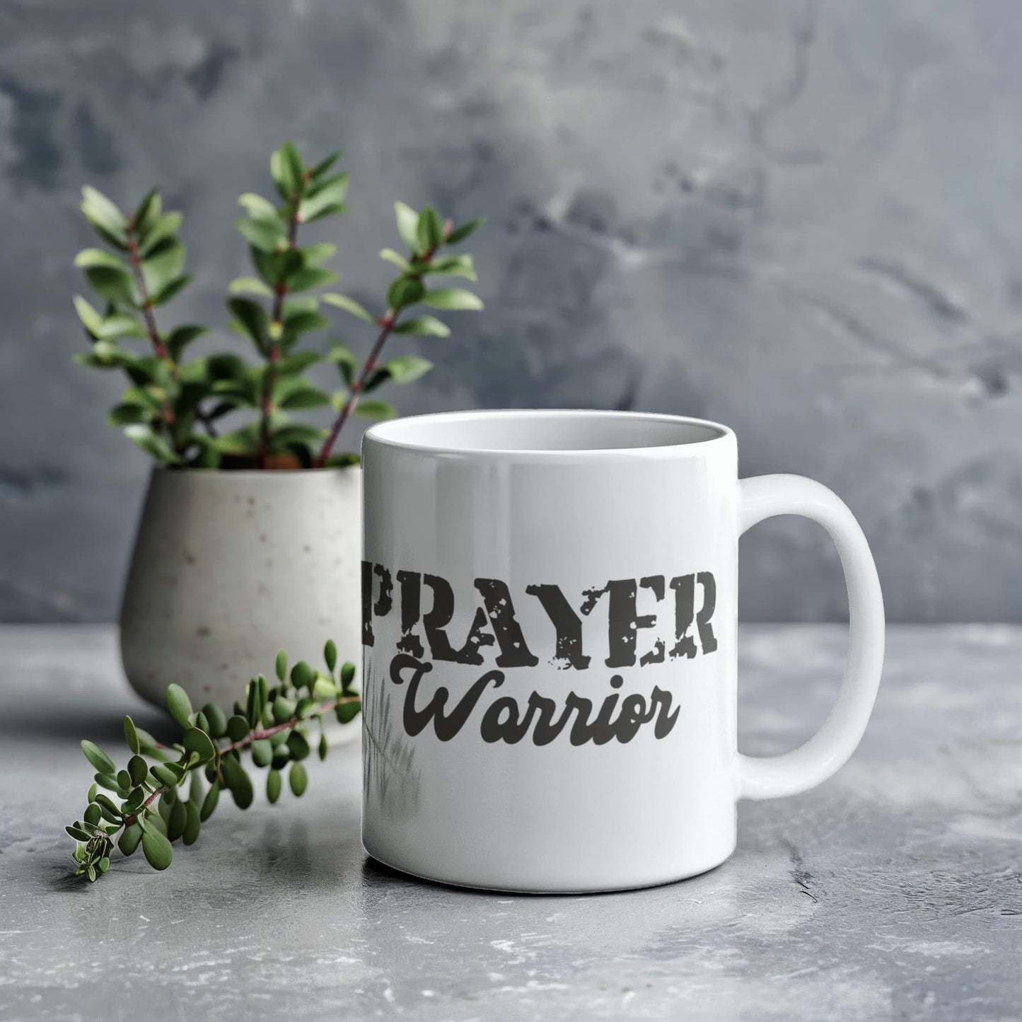 Prayer Warrior - White Ceramic Mug 11oz. & 15oz. - Gift for Her - Gift for Him
