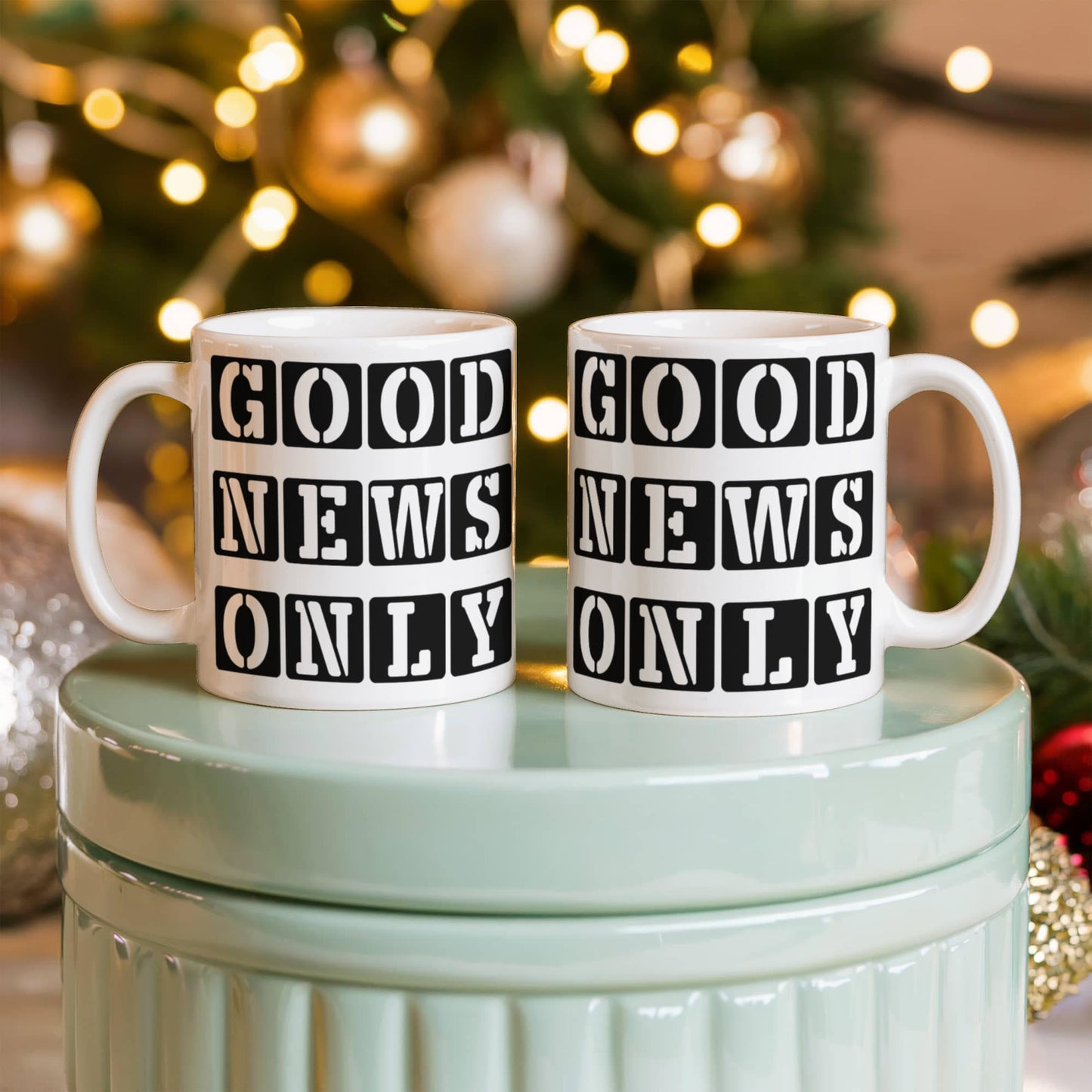 Good News Only - White Ceramic Mug 11oz. & 15oz. - Gift for Her - Gift for Him