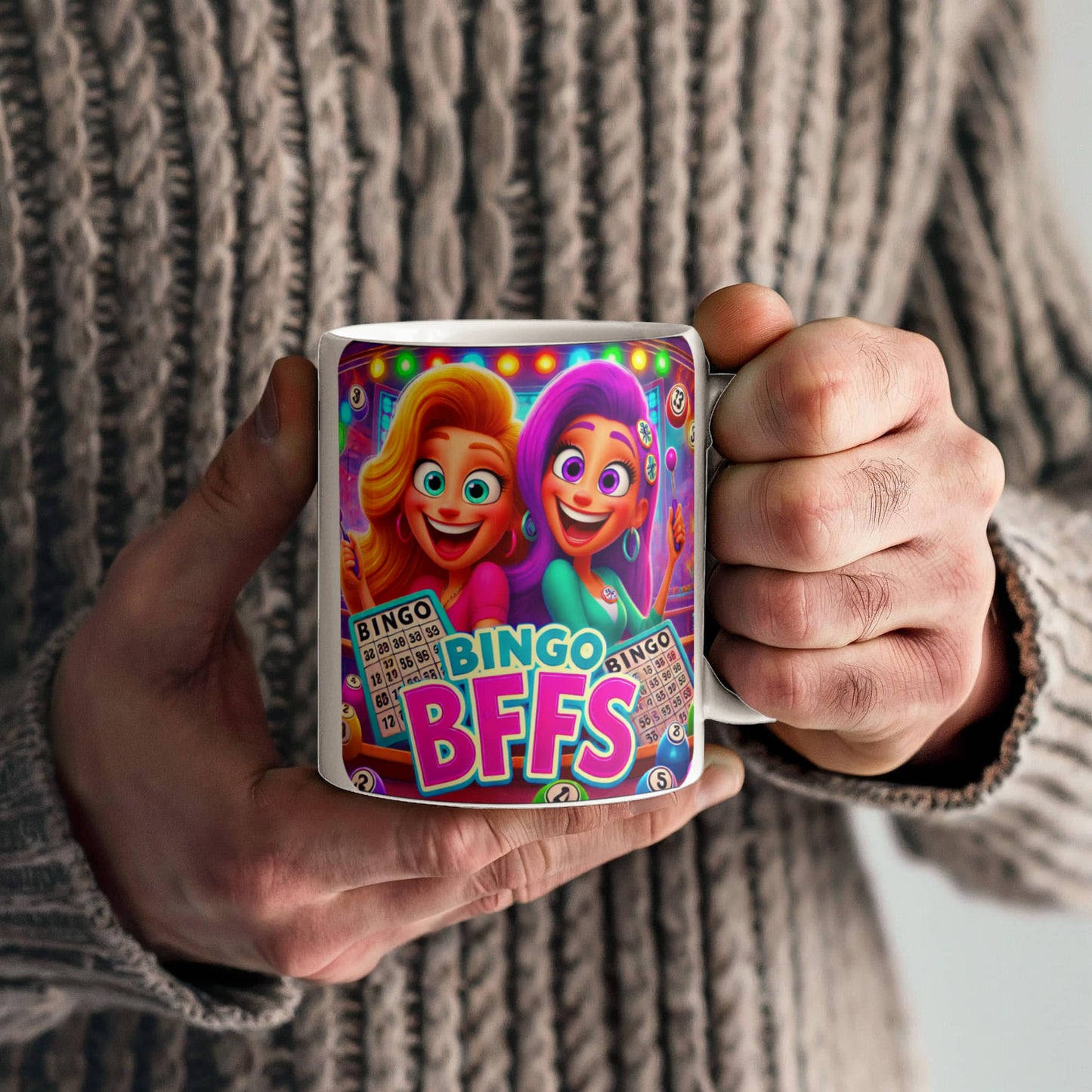 Bingo BFFS 2 - White Ceramic Mug 11oz. & 15oz. - Gift for Her