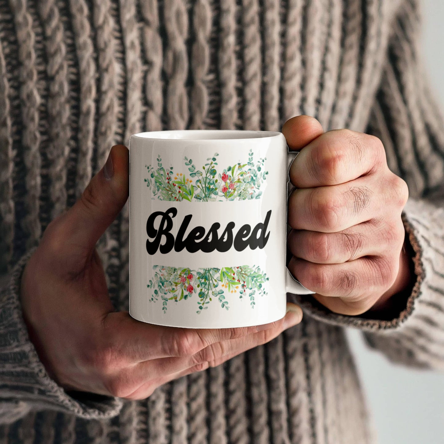 Blessed - White Ceramic Mug 11oz. & 15oz. - Gift for Her