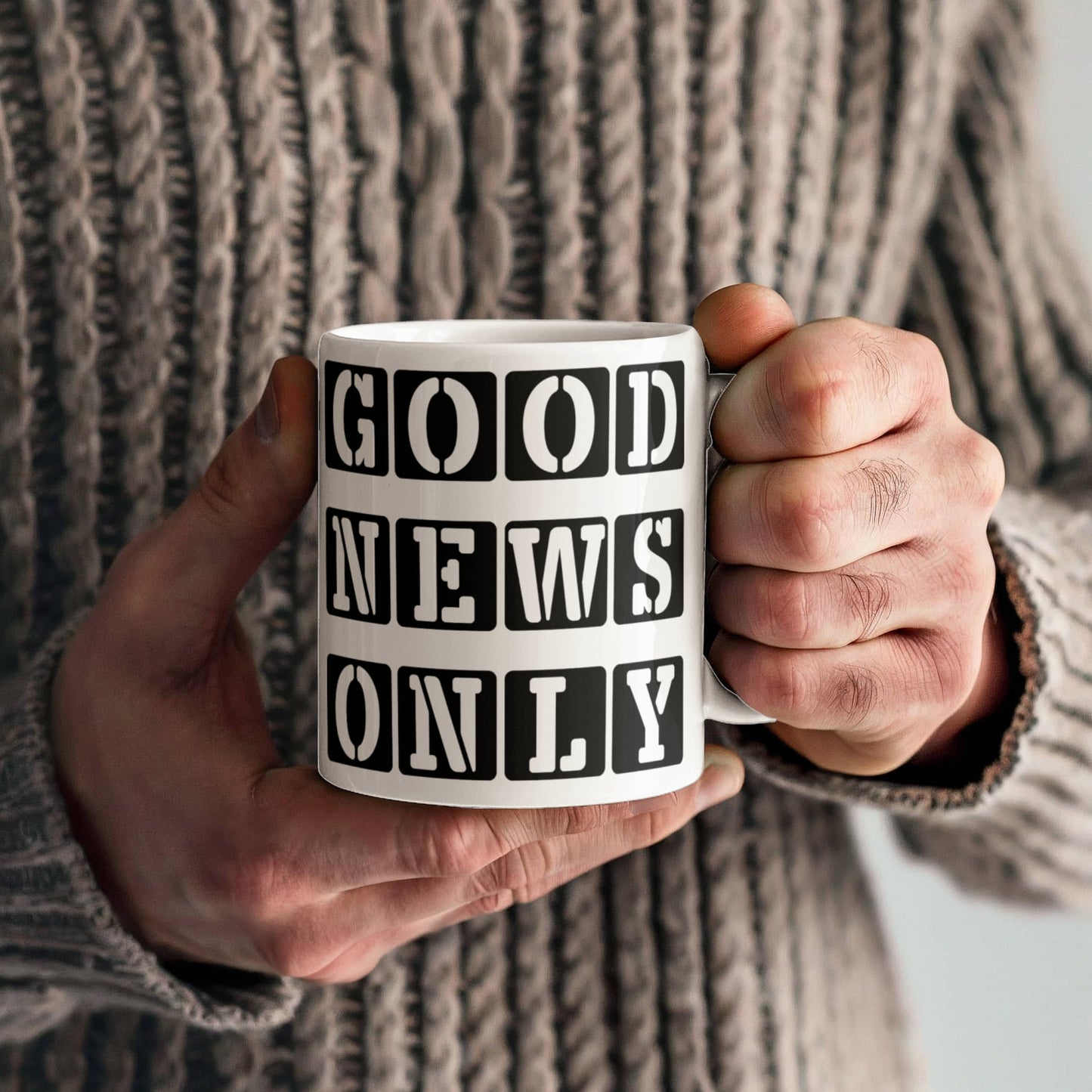Good News Only - White Ceramic Mug 11oz. & 15oz. - Gift for Her - Gift for Him