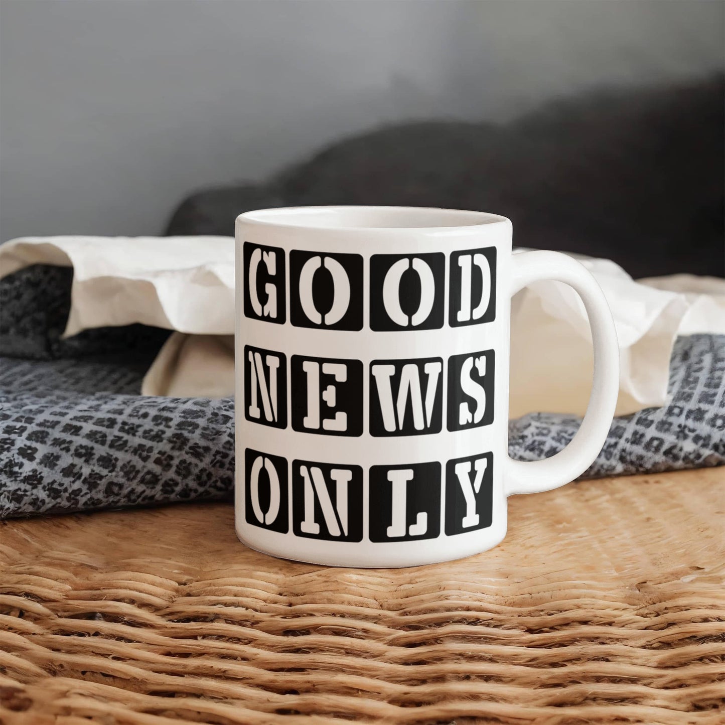 Good News Only - White Ceramic Mug 11oz. & 15oz. - Gift for Her - Gift for Him