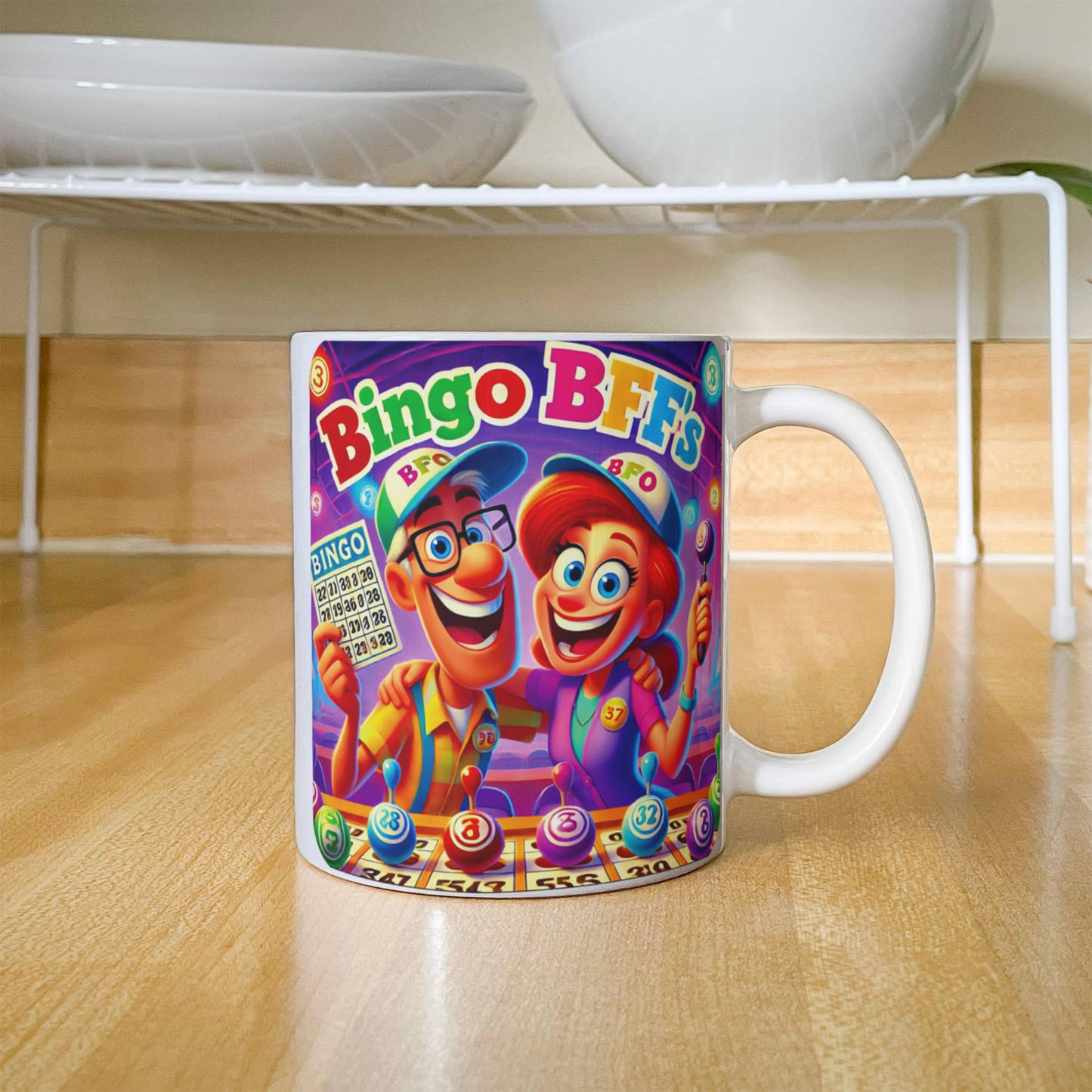 Bingo BFFS 1 - White Ceramic Mug 11oz. & 15oz. - Gift for Her - Gift for Him