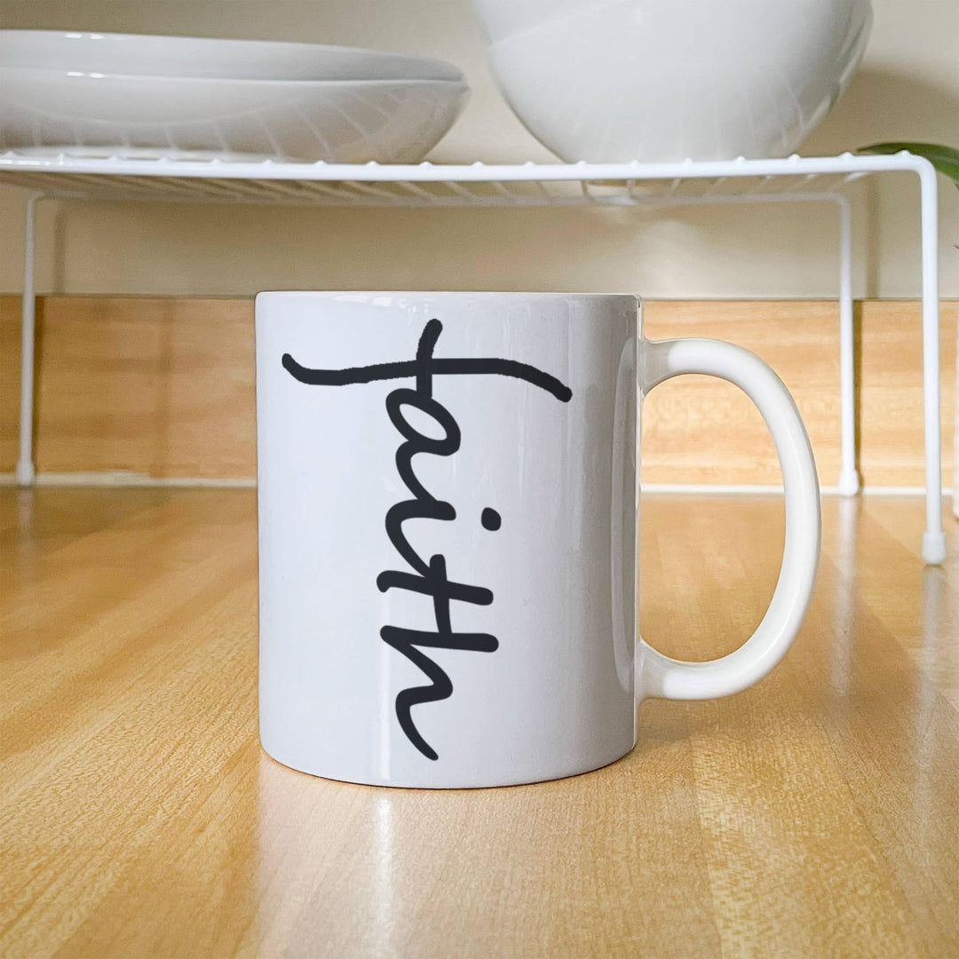 Faith (Black) Ceramic Mug – Gift for Her - Gift for Him