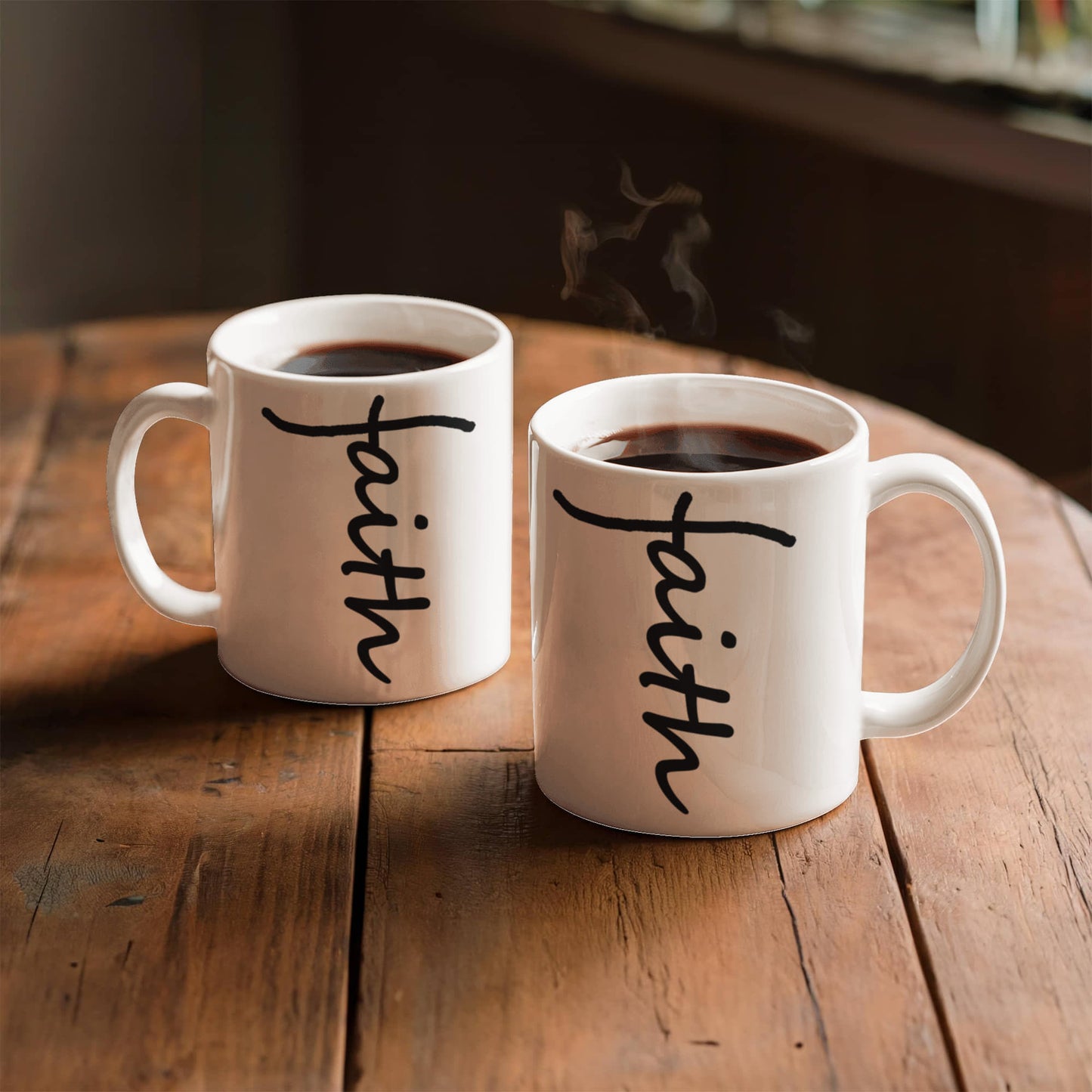 Faith (Black) - White Ceramic Mug 11oz. & 15oz. - Gift for Her - Gift for Him