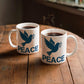 PEACE - White Ceramic Mug 11oz. & 15oz. - Gift for Her - Gift for Him