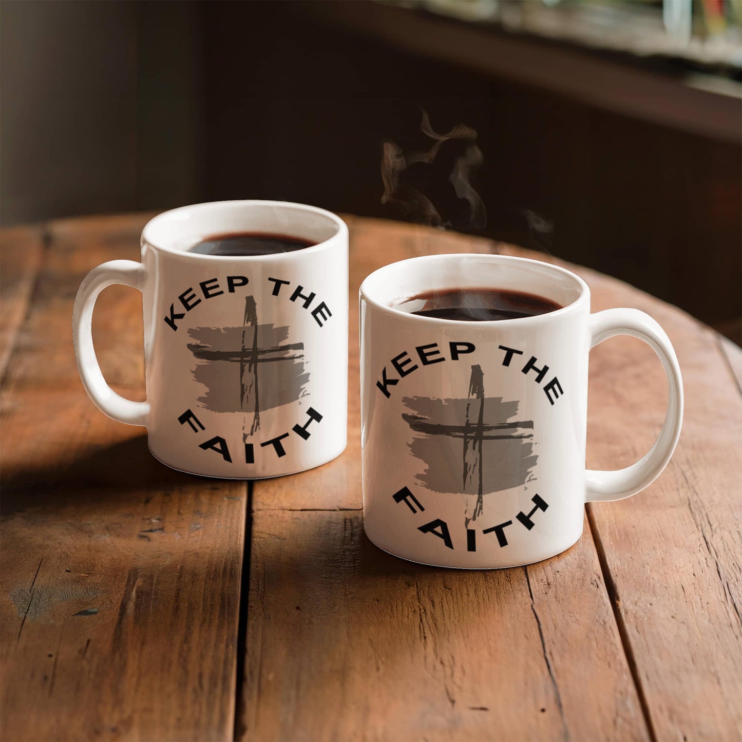 Keep The Faith - White Ceramic Mug 11oz. & 15oz. - Gift for Her - Gift for Him