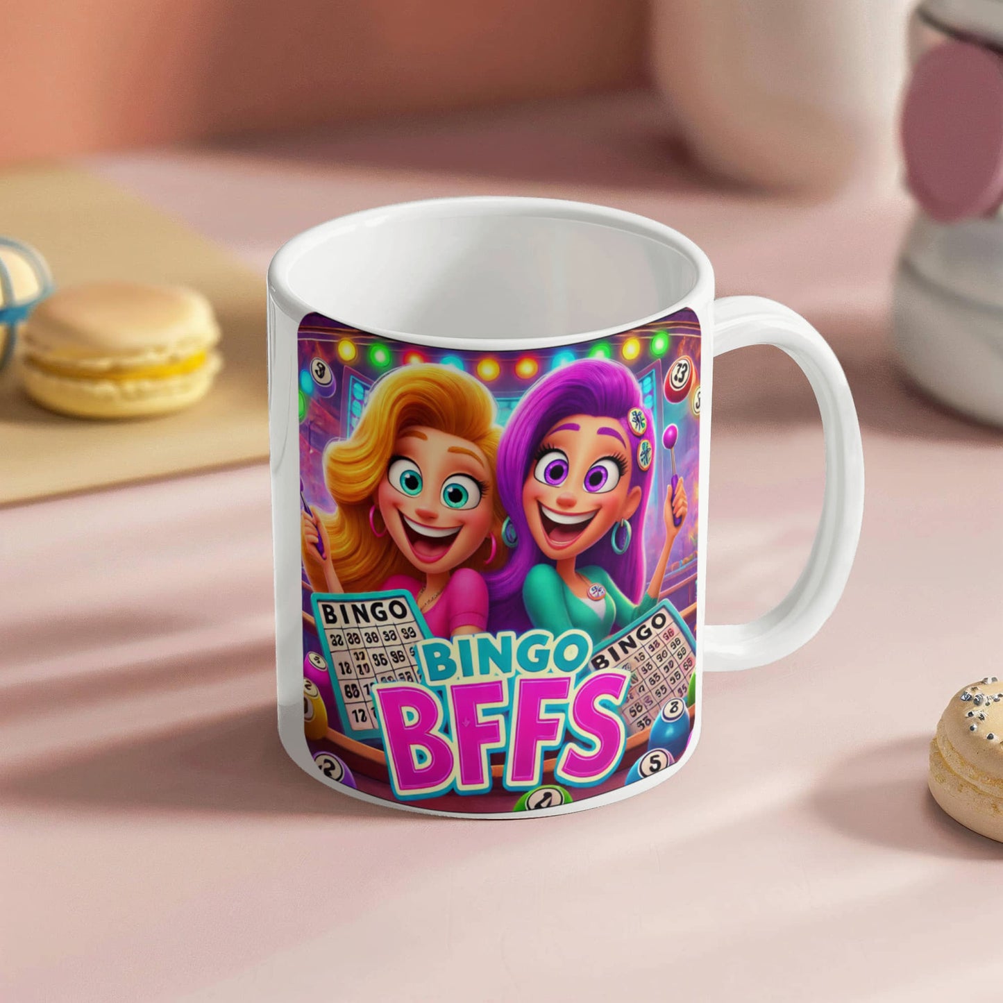 Bingo BFFS 2 - White Ceramic Mug 11oz. & 15oz. - Gift for Her