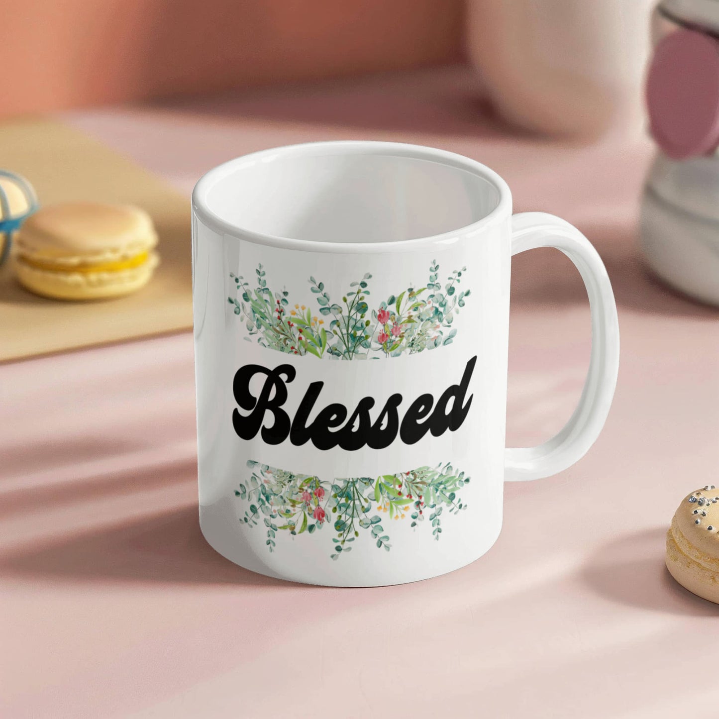 Blessed - White Ceramic Mug 11oz. & 15oz. - Gift for Her