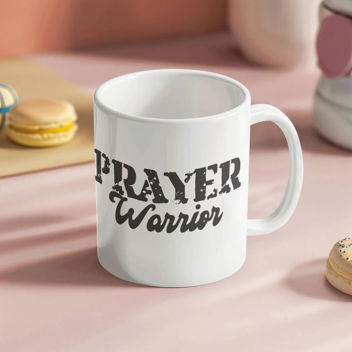 Prayer Warrior - White Ceramic Mug 11oz. & 15oz. - Gift for Her - Gift for Him