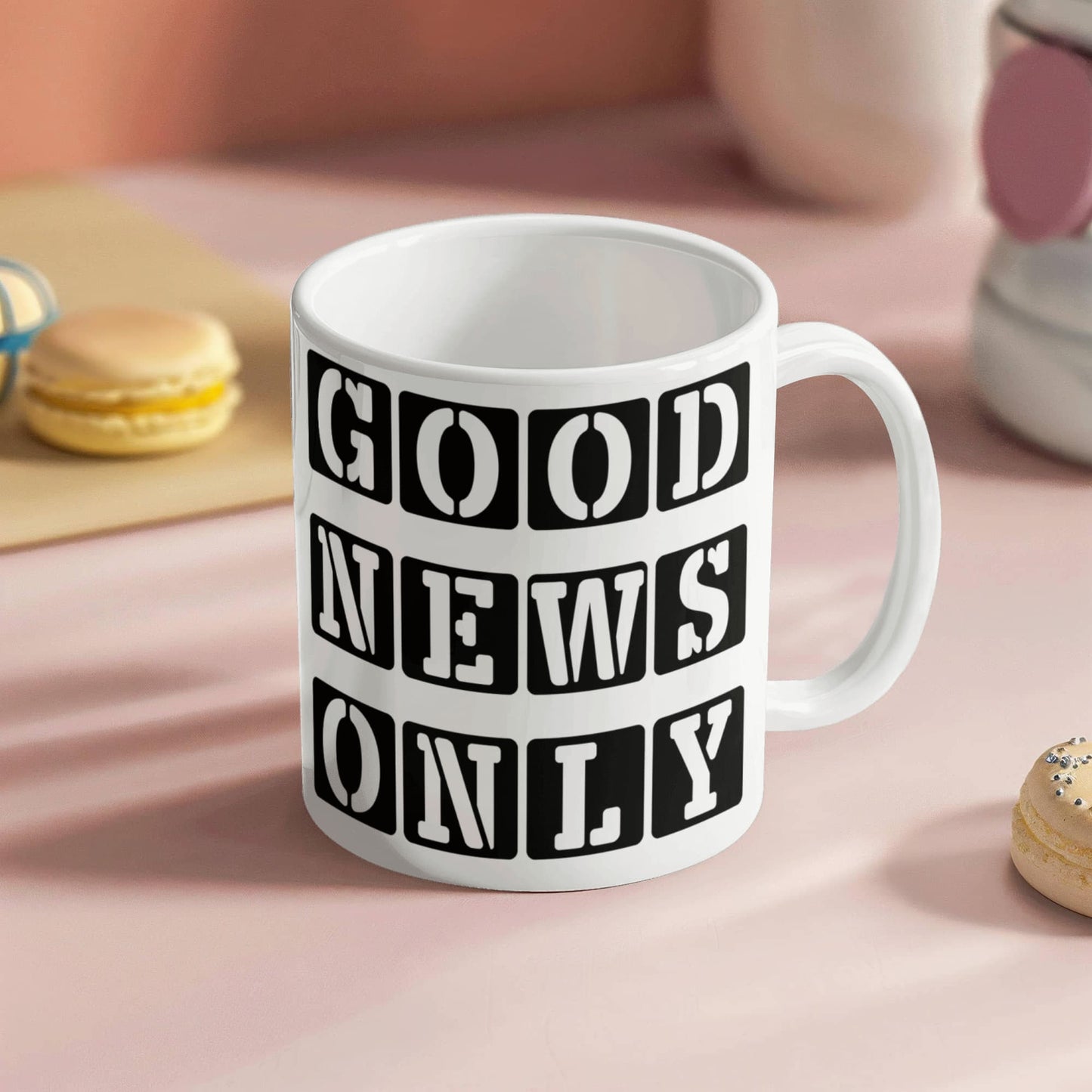 Good News Only - White Ceramic Mug 11oz. & 15oz. - Gift for Her - Gift for Him