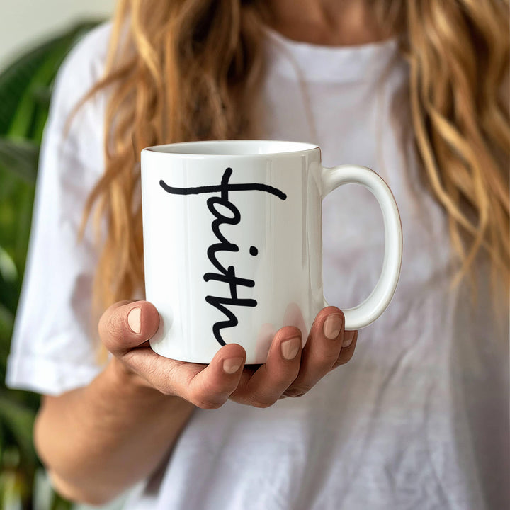 Faith (Black) Ceramic Mug – Gift for Her - Gift for Him