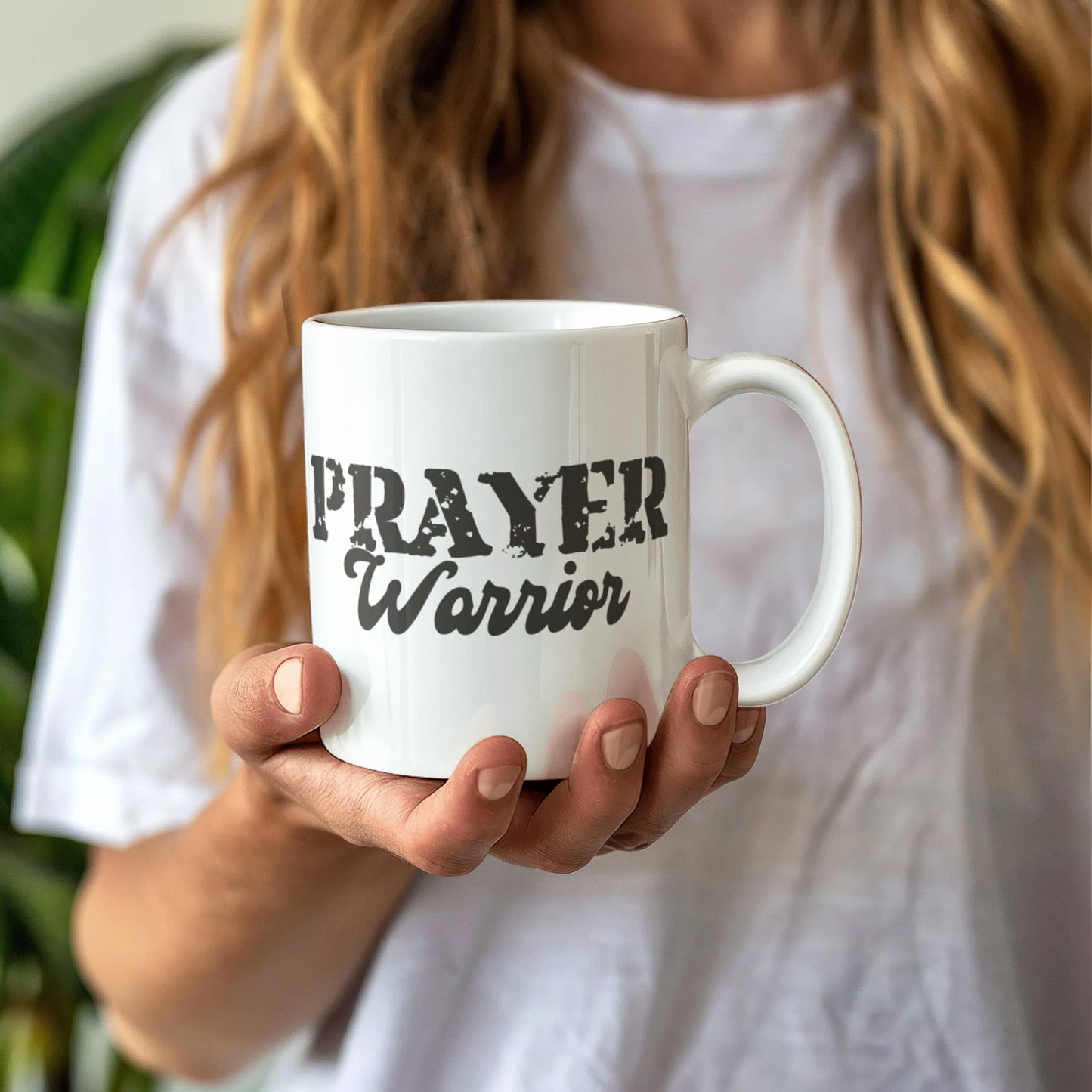Prayer Warrior - White Ceramic Mug 11oz. & 15oz. - Gift for Her - Gift for Him
