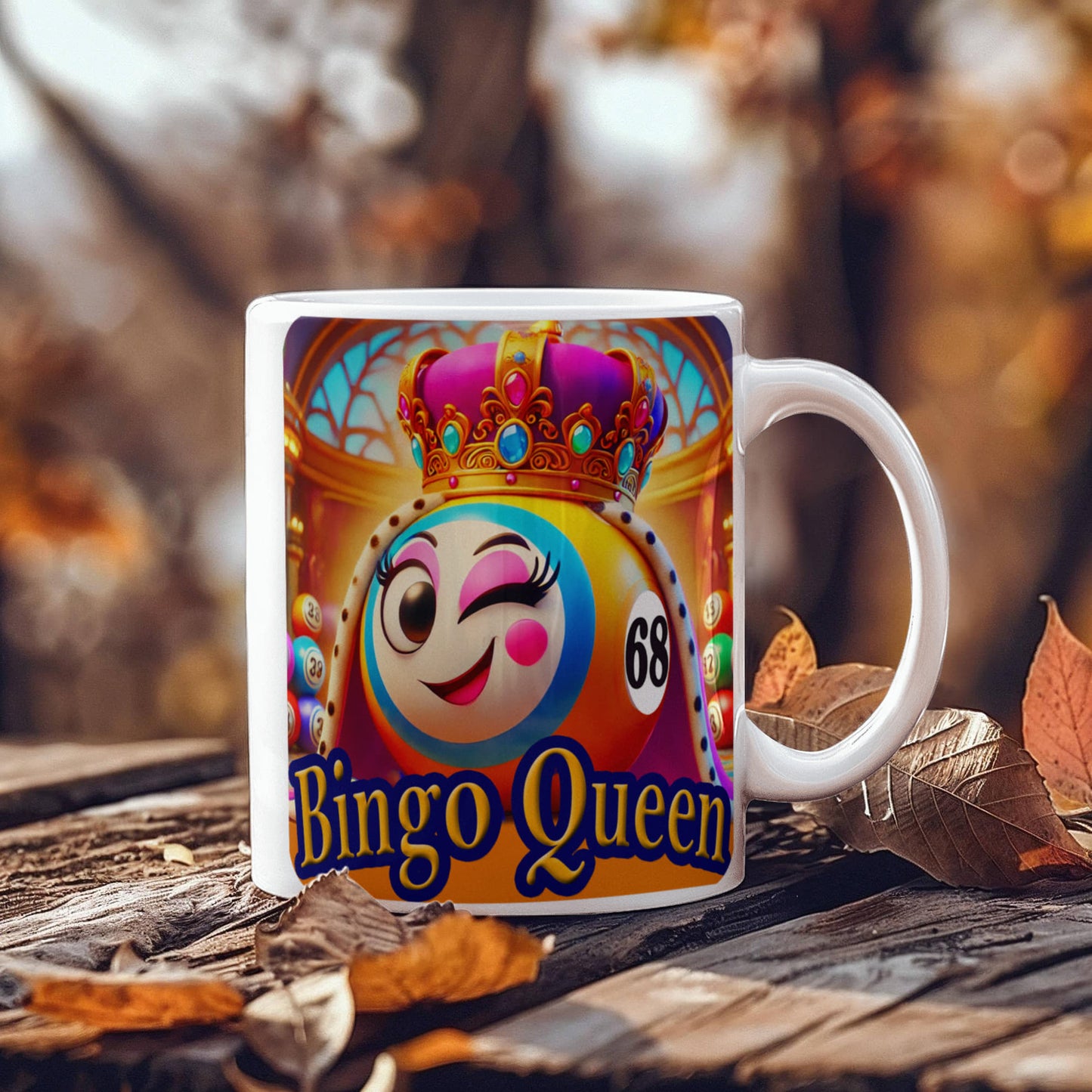 Bingo Queen - White Ceramic Mug 11oz. & 15oz. - Gift for Her