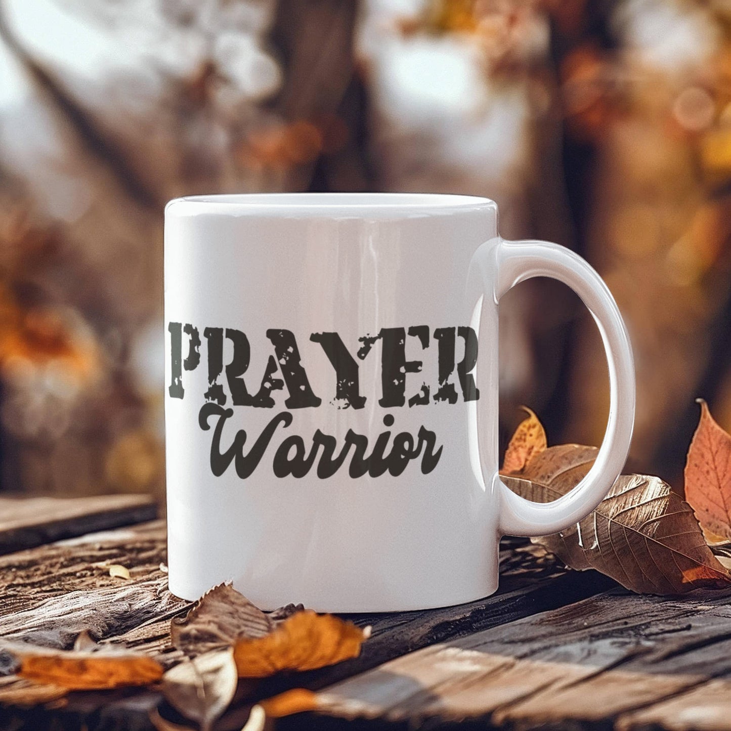 Prayer Warrior - White Ceramic Mug 11oz. & 15oz. - Gift for Her - Gift for Him