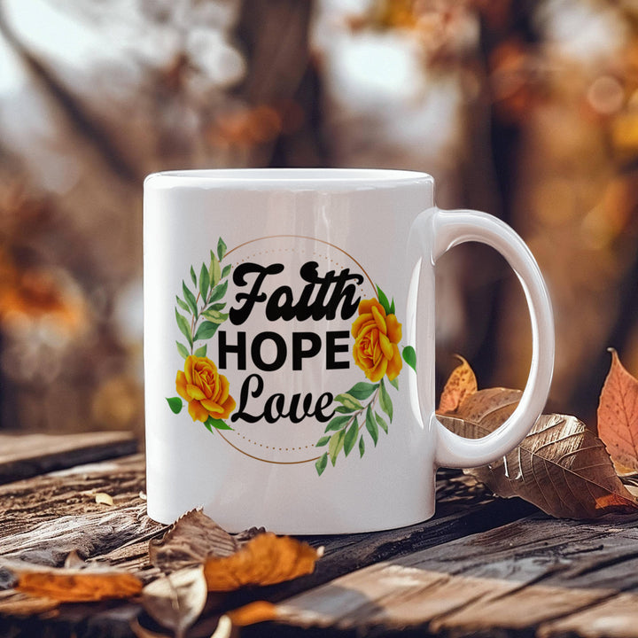 Faith Hope Love Ceramic Mug – Gift for Her