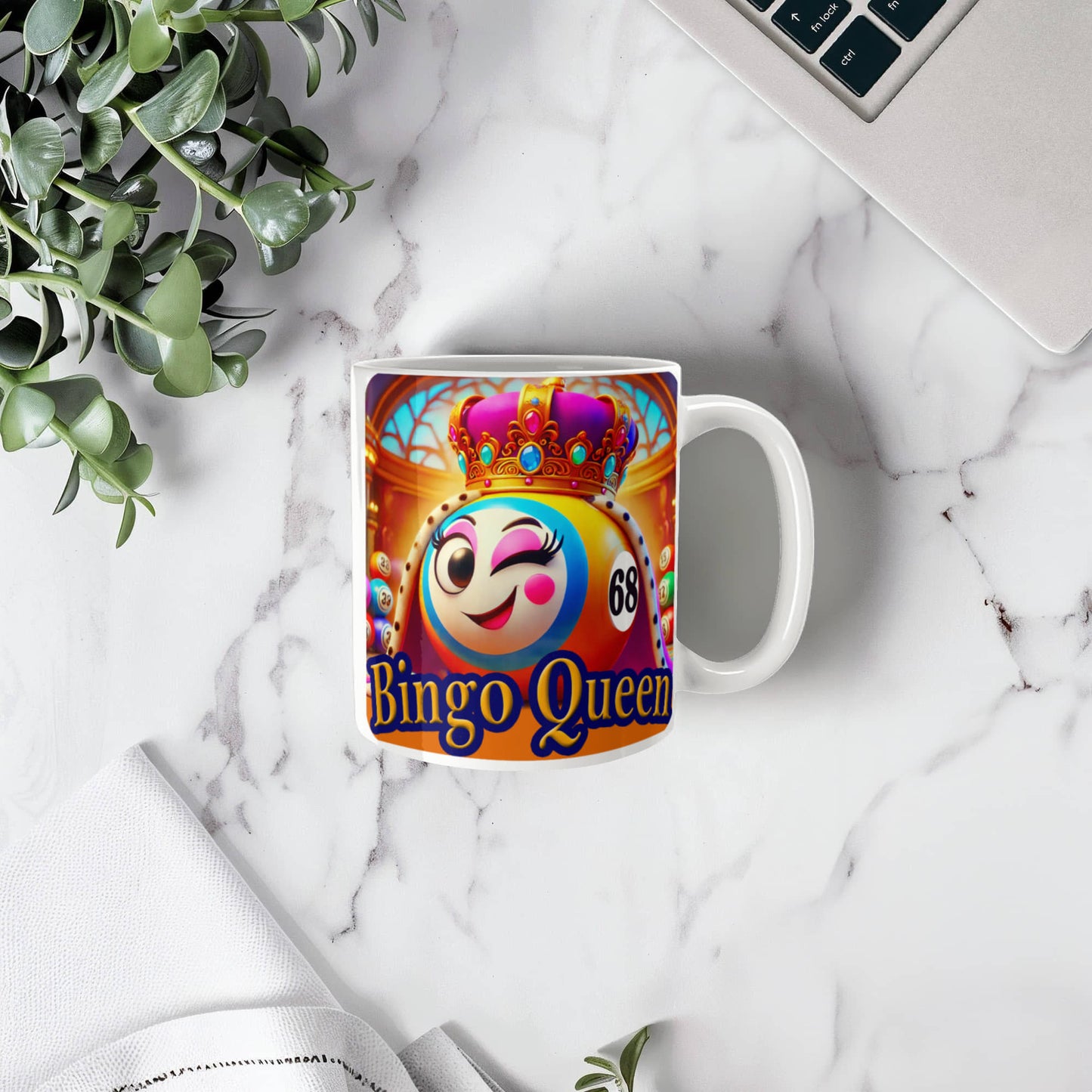 Bingo Queen - White Ceramic Mug 11oz. & 15oz. - Gift for Her