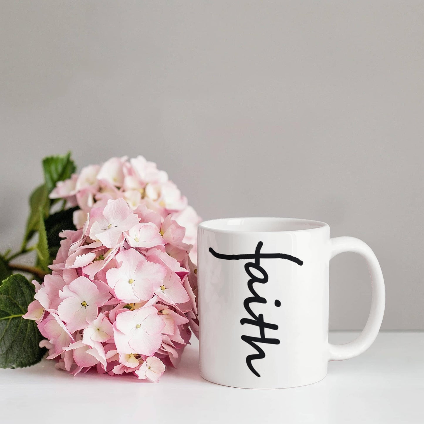 Faith (Black) - White Ceramic Mug 11oz. & 15oz. - Gift for Her - Gift for Him