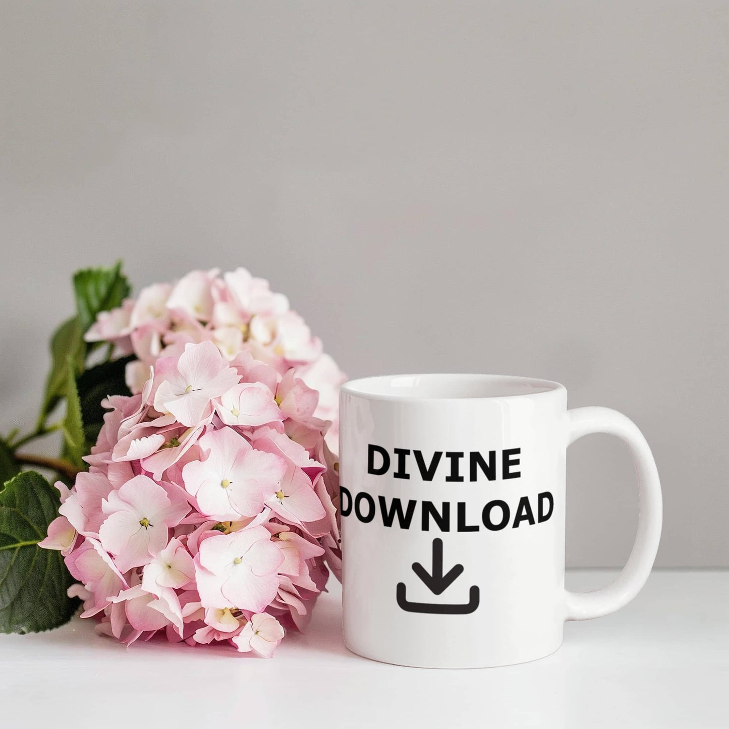Divine Download - White Ceramic Mug 11oz. & 15oz. - Gift for Her - Gift for Him