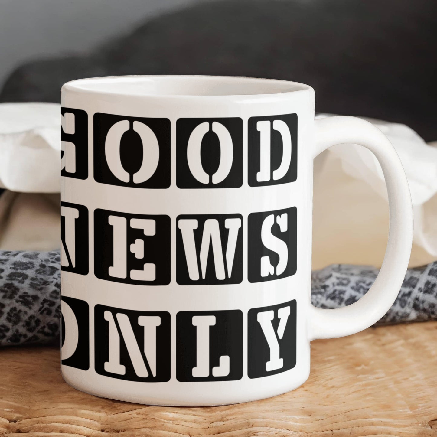 Good News Only - White Ceramic Mug 11oz. & 15oz. - Gift for Her - Gift for Him