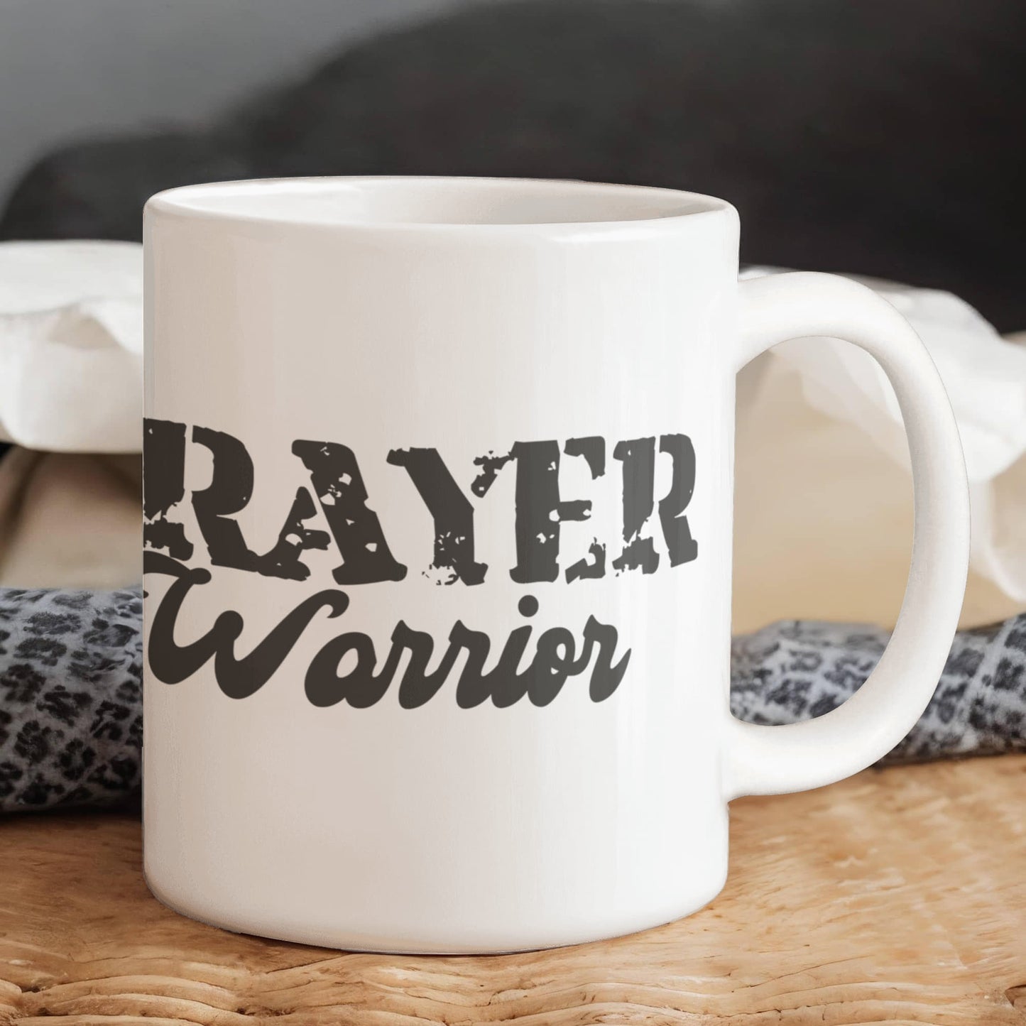 Prayer Warrior - White Ceramic Mug 11oz. & 15oz. - Gift for Her - Gift for Him