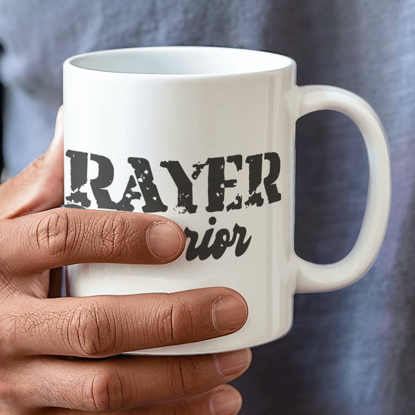 Prayer Warrior - White Ceramic Mug 11oz. & 15oz. - Gift for Her - Gift for Him