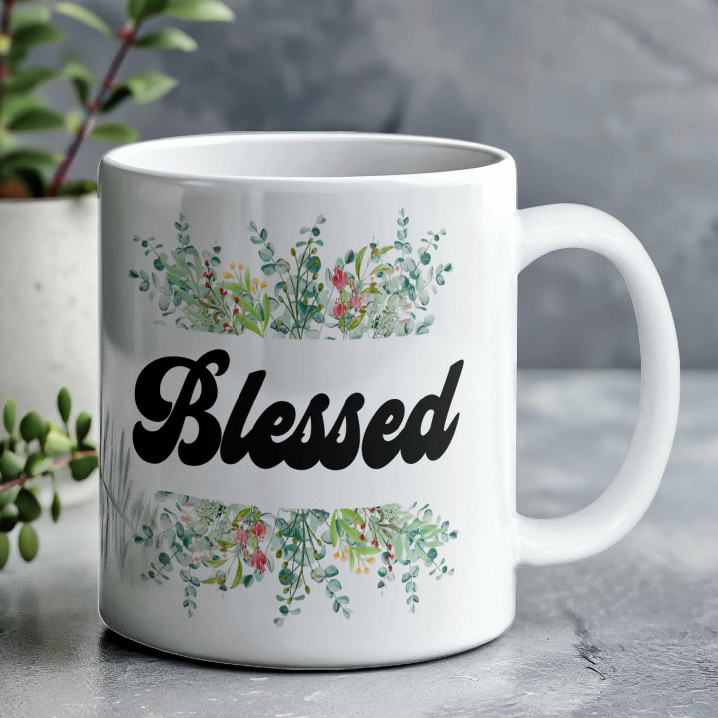 Blessed - White Ceramic Mug 11oz. & 15oz. - Gift for Her