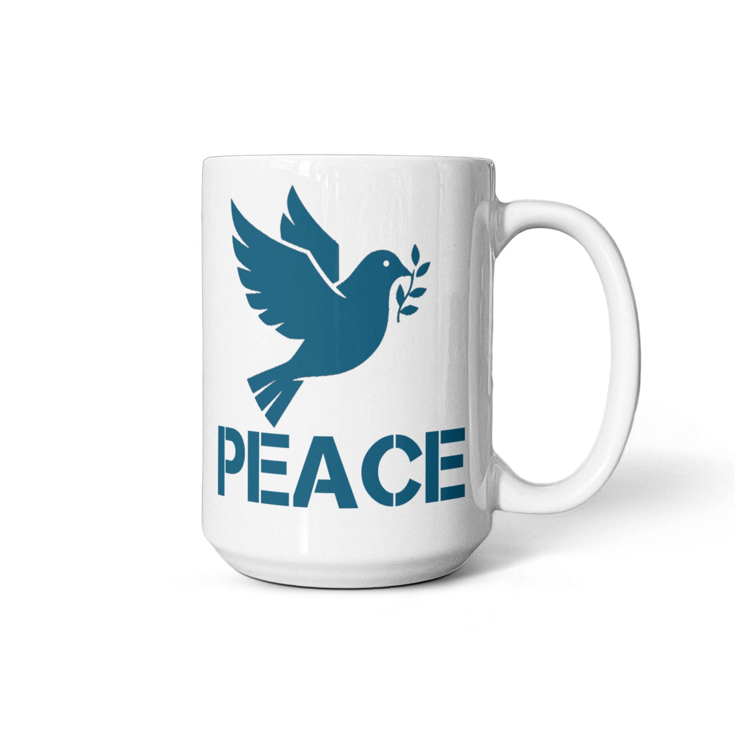 PEACE - White Ceramic Mug 11oz. & 15oz. - Gift for Her - Gift for Him
