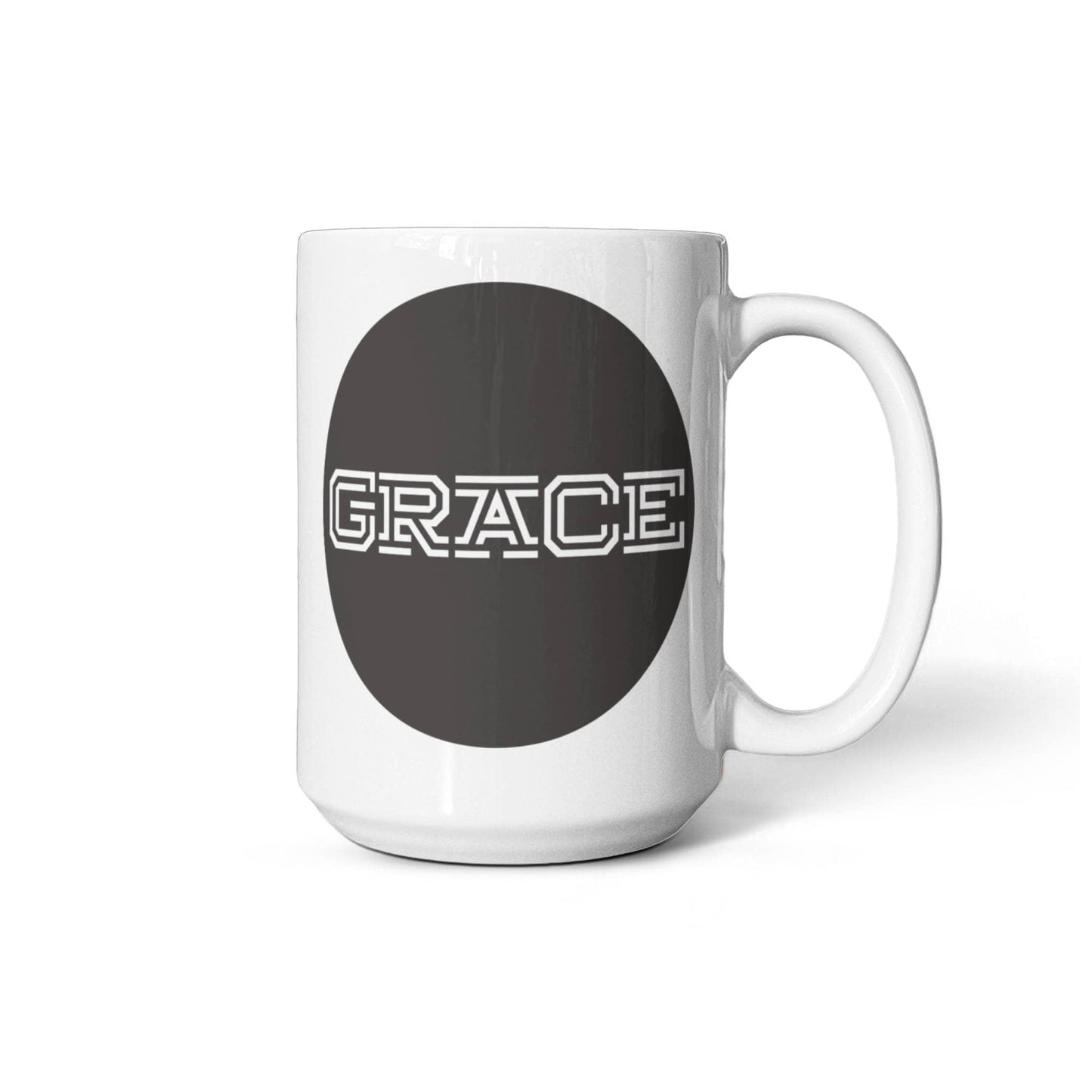 GRACE - White Ceramic Mug 11oz. & 15oz. - Gift for Her - Gift for Him