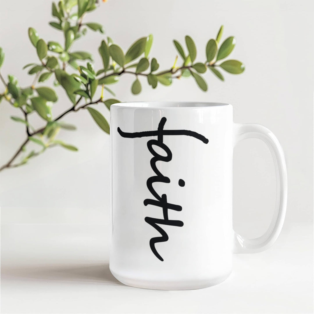 Faith (Black) Ceramic Mug – Gift for Her - Gift for Him