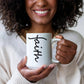 Faith (Black) - White Ceramic Mug 11oz. & 15oz. - Gift for Her - Gift for Him