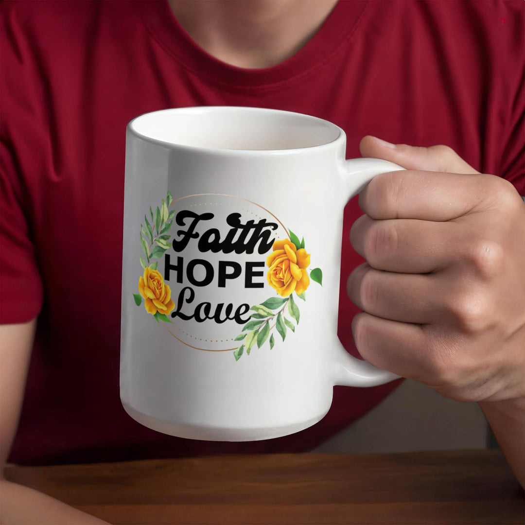 Faith Hope Love Ceramic Mug – Gift for Her