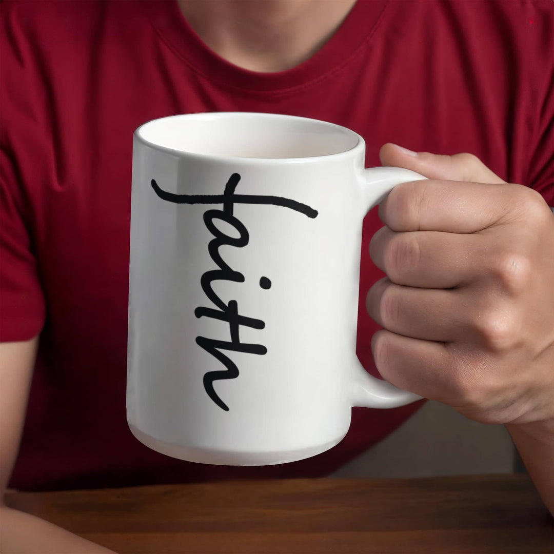 Faith (Black) Ceramic Mug – Gift for Her - Gift for Him