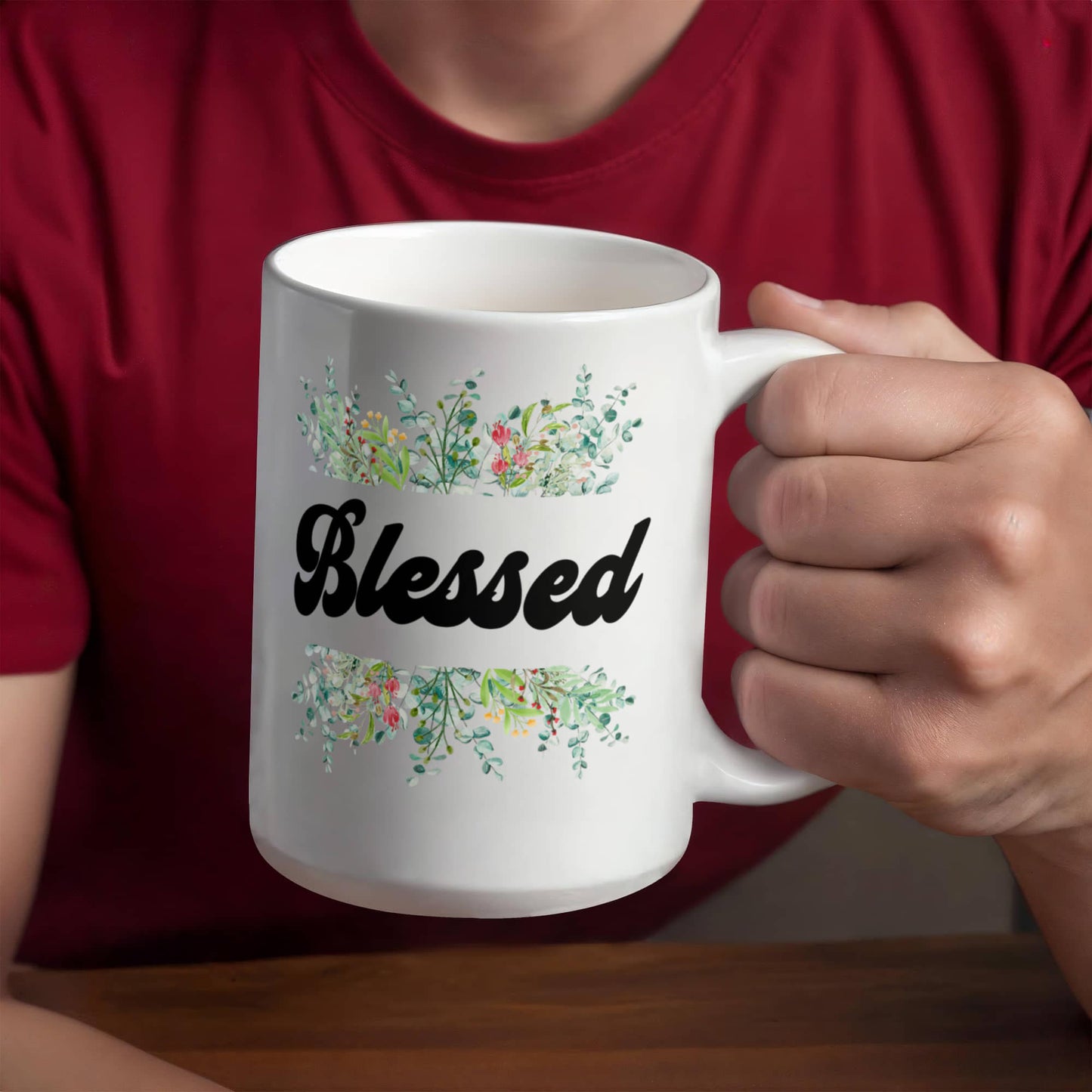 Blessed - White Ceramic Mug 11oz. & 15oz. - Gift for Her
