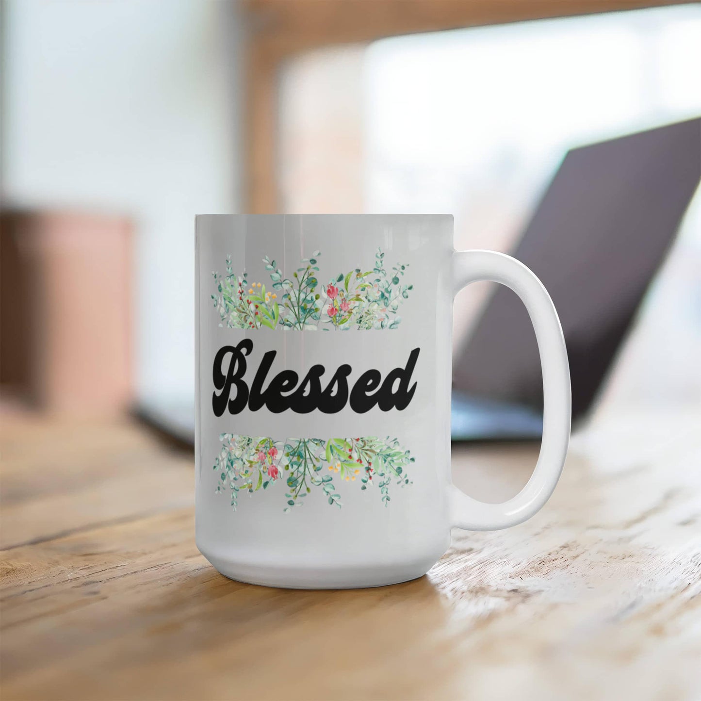 Blessed - White Ceramic Mug 11oz. & 15oz. - Gift for Her